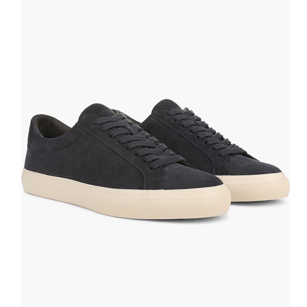 VINCE Slate Blue Gray Suede Sneakers with Suede on Suede Shoestrings $198